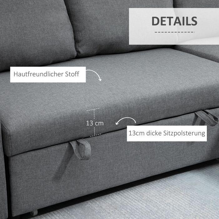 Actual product image Swisshandel24 Corner sofa with sleeping function Storage space Corner sofa with bed box Chaise longue Sofa bed (Corner sofa)