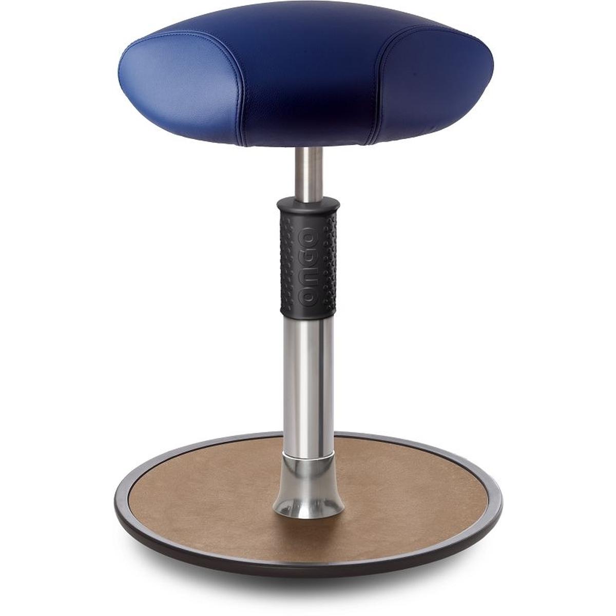 Ongo, Bürostuhl, Sitz- Stehhocker Free Regular Triangel Boxmark Leder Blau Chrom /Natur