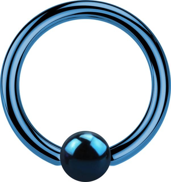 Actual product image Star Piercing Micro Ball Closure Ring dark blue (without brass, Titanium G23)