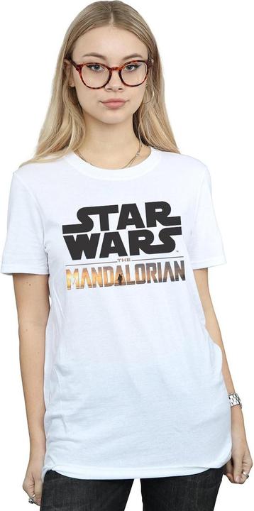 Immagine prodotto Star Wars The Mandalorian Logo Maglietta Ampia Donna (M)
