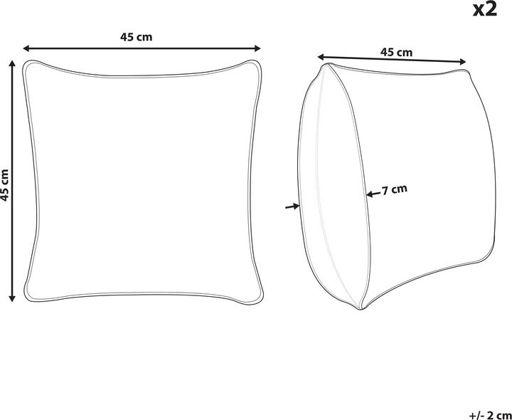 Actual product image Beliani Decorative cushion fur look light grey 42 x 42 cm Set of 2 LUBHA (45 x 45 cm)