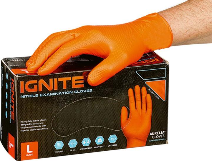 Produktbild Lovehoney Einweghandschuh Max Grip Nitril, 100 Stück, L, Orange (L)