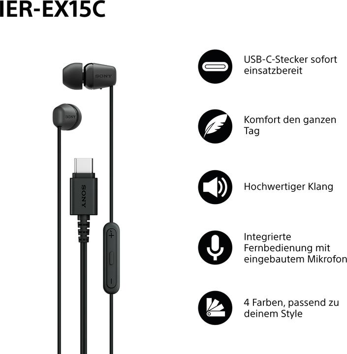 Image du produit Sony IER-EX15C (Pas de réduction du bruit, Filaire)
