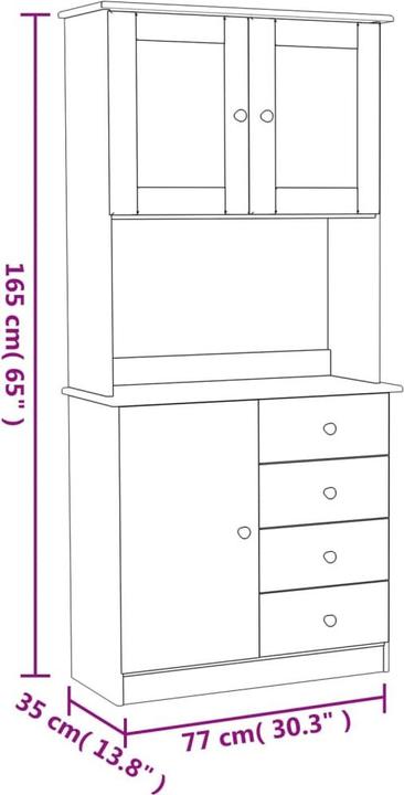 Image du produit vidaXL Highboard (77 x 35 x 165 cm)