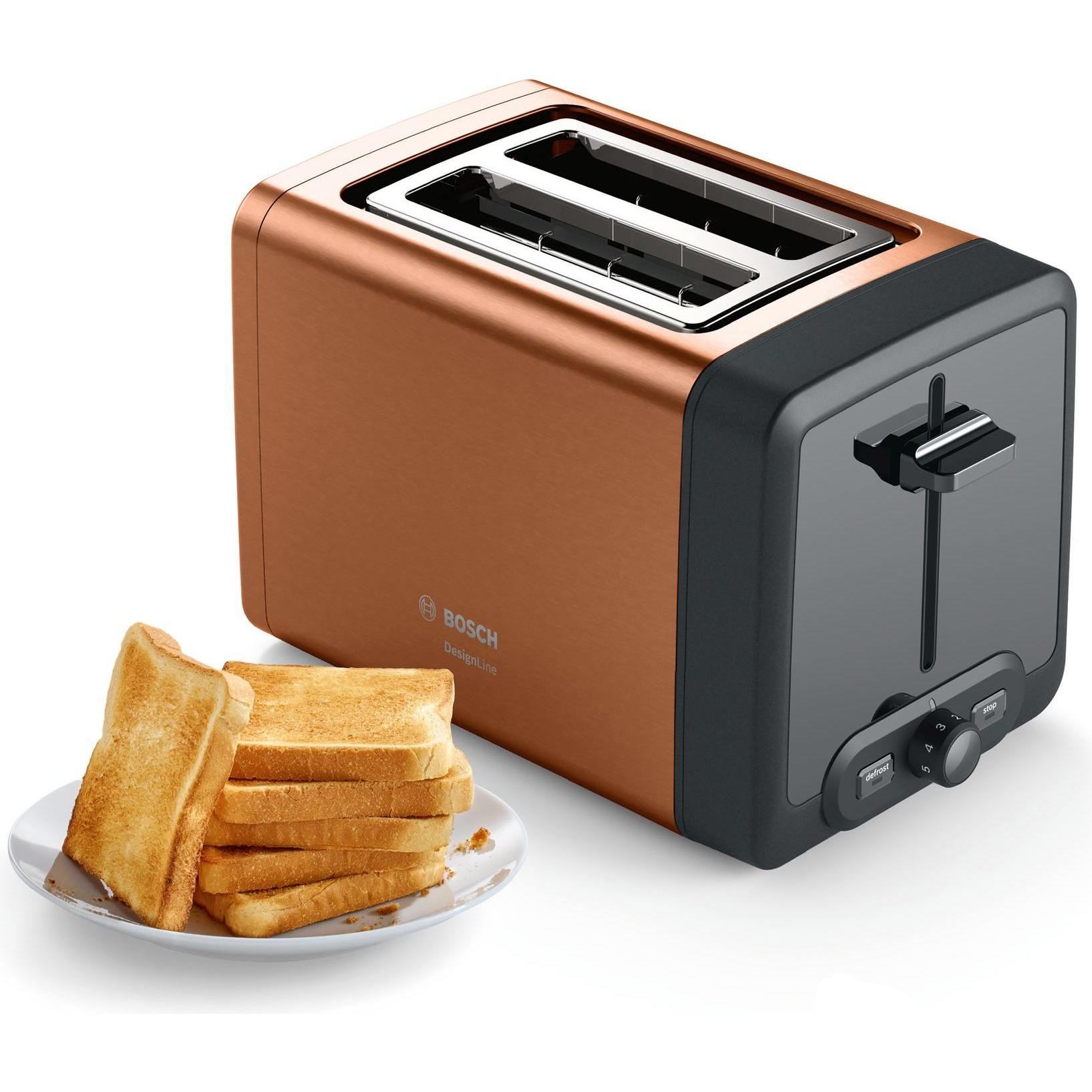 Thumbnail - Bosch Hausgeräte TAT4P429 toaster 2 slice(s) Black, Brown, Toaster, Schwarz, Braun