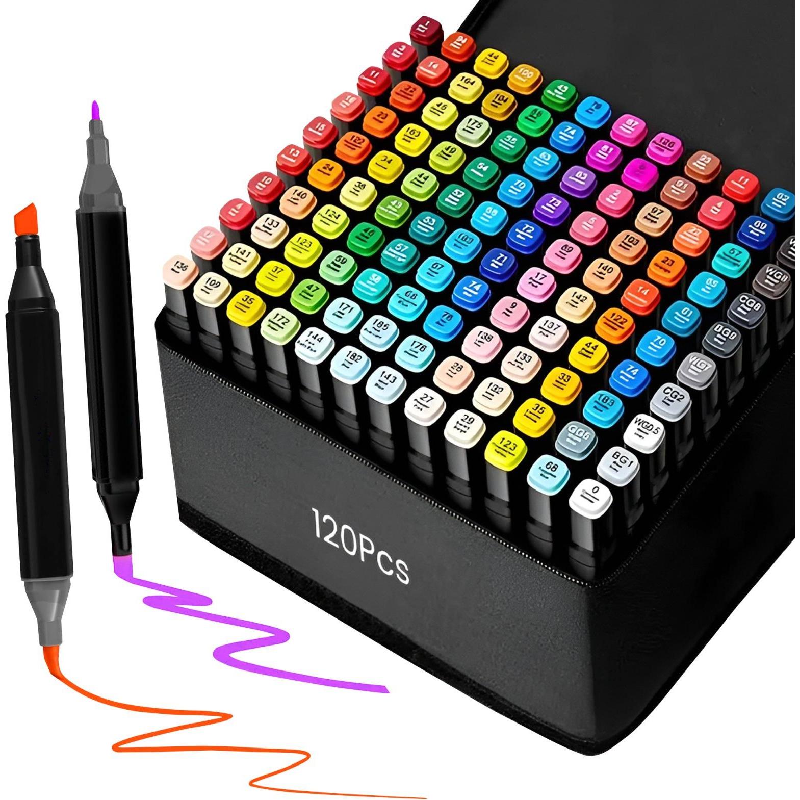 Extralink, Marker, Zestaw Markerów Alkoholowych 120szt (Mehrfarbig, 120 x)