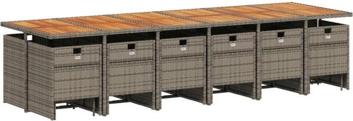 Produktbild vidaXL Gartenmöbel Essgruppe Gartengarnitur Sitzgruppe 17tlg. Grau Poly Rattan (330 cm)