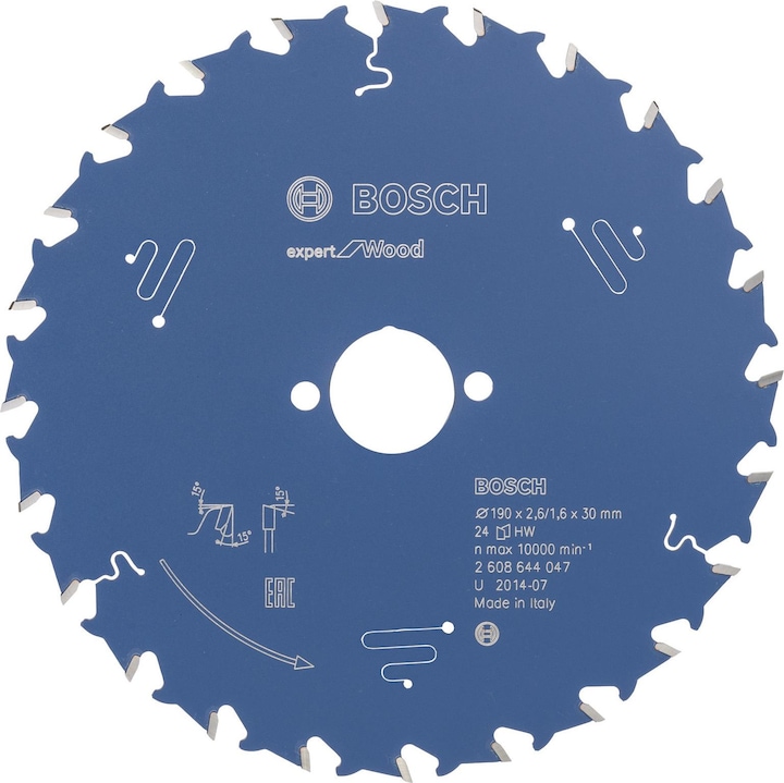 Bosch Professional Zubehör Circular saw blade Expert for Wood, 190 x 30 x 2.6 mm, 24