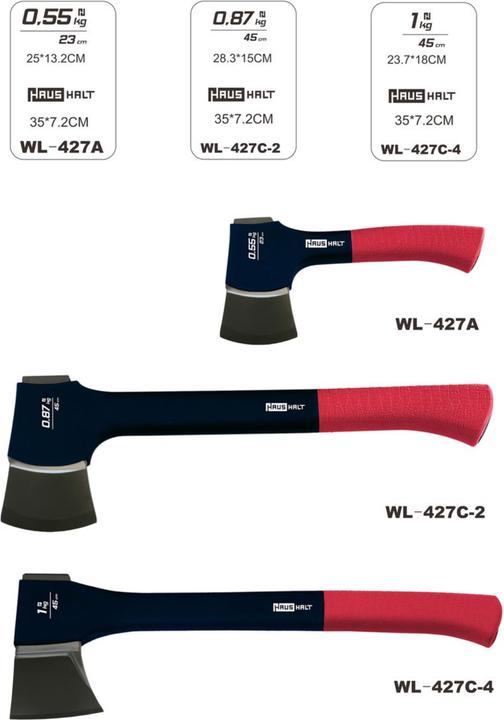 Actual product image Haushalt Splitting Axe Household 1 kg, 45 cm