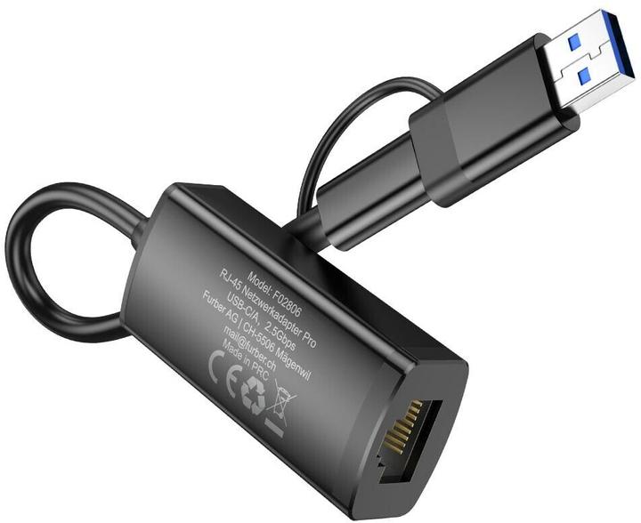 Produktbild Onit Netzwerk-Adapter Pro USB-C/A – RJ45 2.5G-LAN (USB 3.1, USB, RJ45 2.5 Gigabit Ethernet (1x))