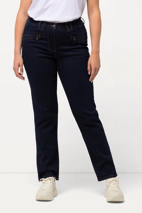 Immagine prodotto Ulla Popken Jeans modello Mony con gamba conica, tessuto elasticizzato e tasche con zip (48)