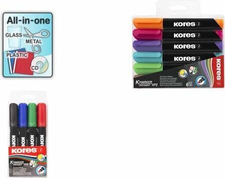 Energie-Label Kores Permanent-Marker "K MARKER", Rundspitze, 6er Etui Strichstärke: 3.0 mm, schnell trocknend,... (6 x)