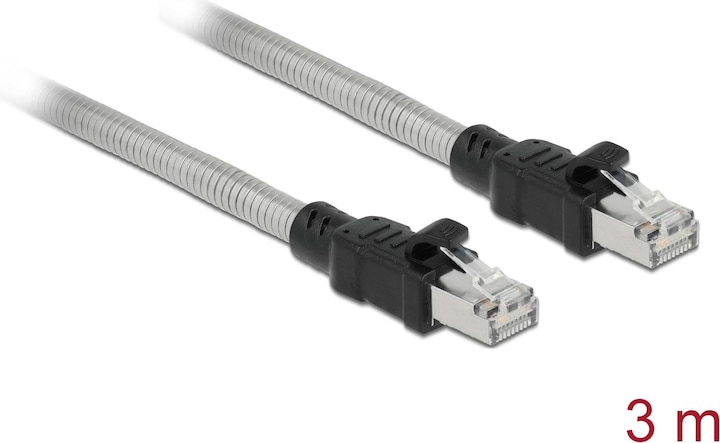 Delock RJ45 Kabel Cat.6A U/FTP mit Metallmantel 3 m (U/FTP, CAT6a, 3 m)