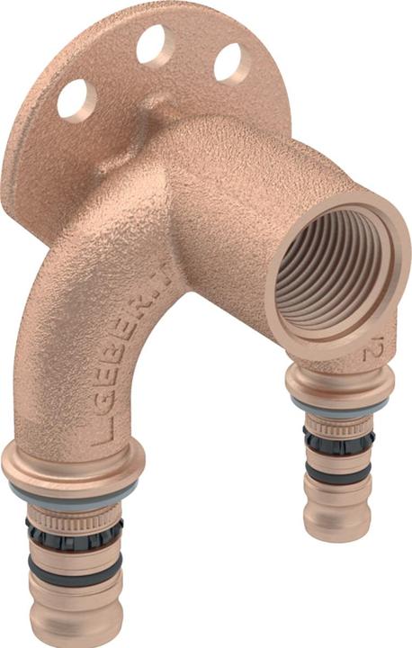 Produktbild Geberit Mepla Doppel Anschlusswinkel 90° IG (26 mm x 1/2"" x 26 mm)