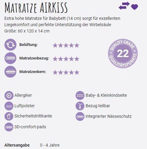 Produktbild Träumeland Babymatratze Airkiss (60 x 120 cm)