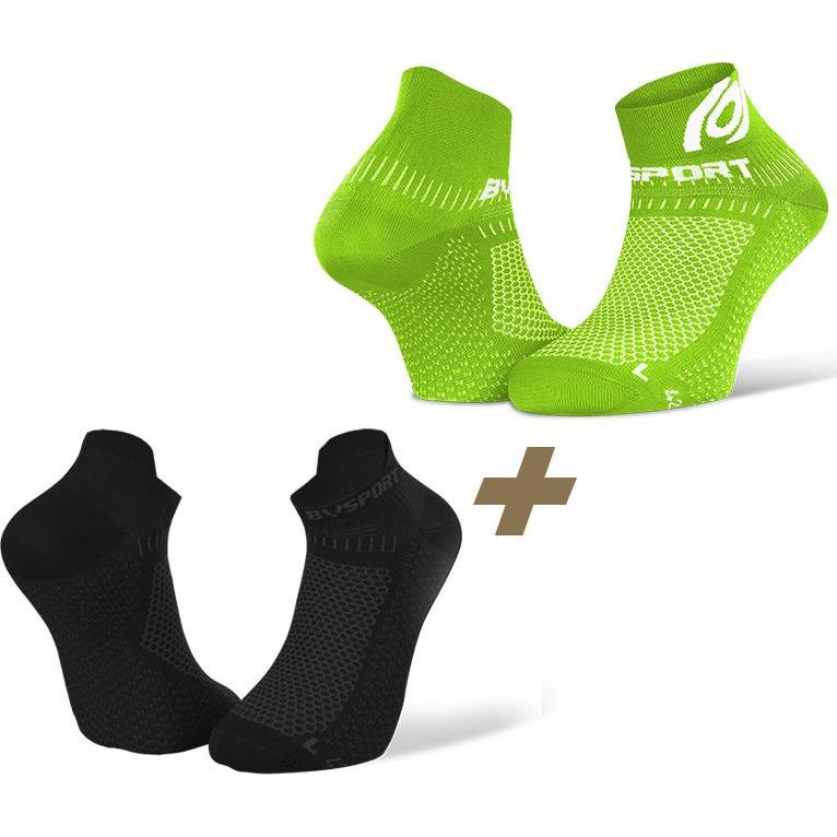 BV Sport, Damen, Sportsocken, socken light 3d ultra (x2) (39, 41), Schwarz, Grün