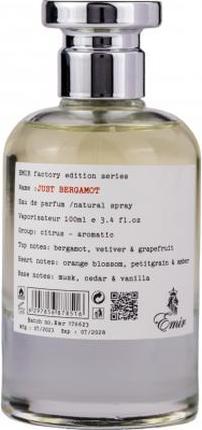 Actual product image Emir Just Bergamot Factory Edition Eau De Parfum 100ml (Eau de parfum, 100 ml)