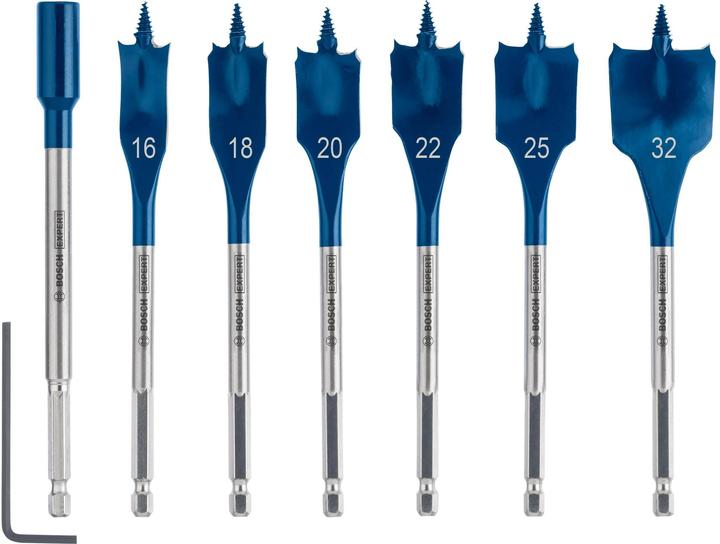 Bosch Professional Zubehör EXPERT Self Cut Speed flat milling bit set, 16/18/20/22/25/32 mm, 7 pcs. (16, 18, 20, 22, 25, 32 mm)