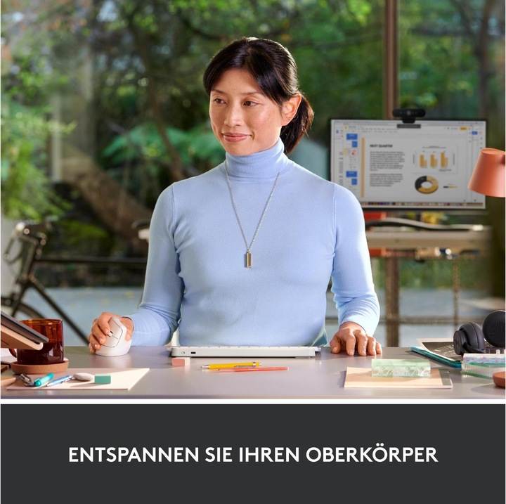 Productafbeelding Logitech Lift Voor Zaken Off-White/Lichtgrijs (Draadloze)