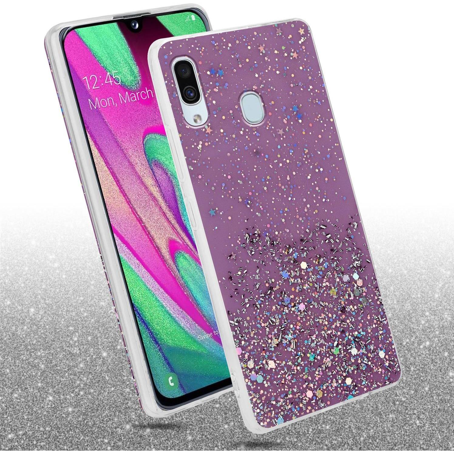 Thumbnail - Cadorabo TPU Cover funkelnder Glitter (Samsung Galaxy A40), Smartphone Hülle, Violett