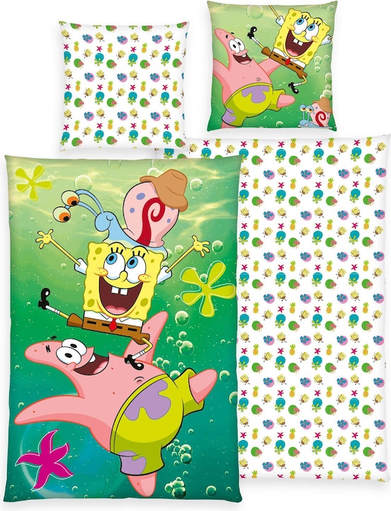 Produktbild Herding Spongebob Schwammkopf Bettwäsche 135 x 200 cm / 80 x 80 cm