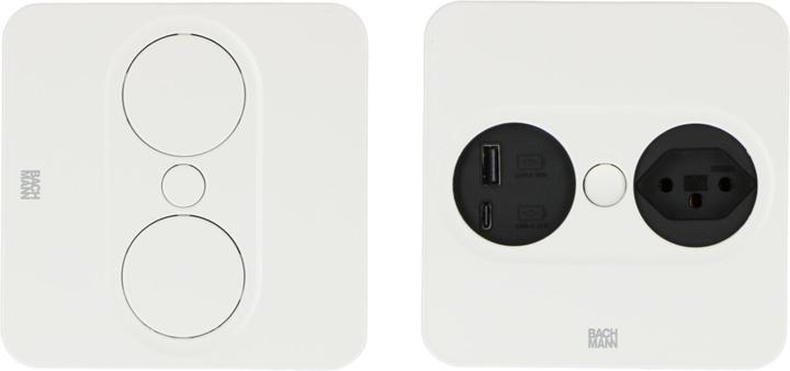 Image du produit Bachmann Prise d'installation Twist 2 ronde/carrée, USB