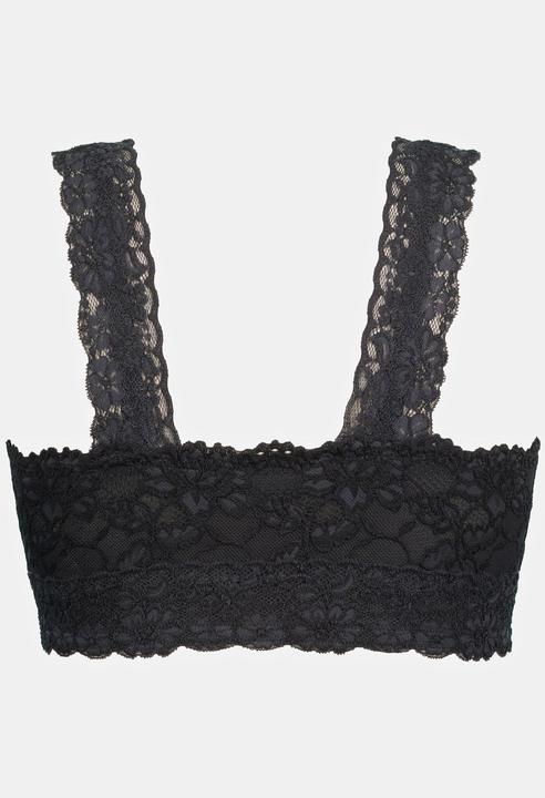 Actual product image Ulla Popken Lace Zip Front Versatile Wirefree Bustier (100 B)