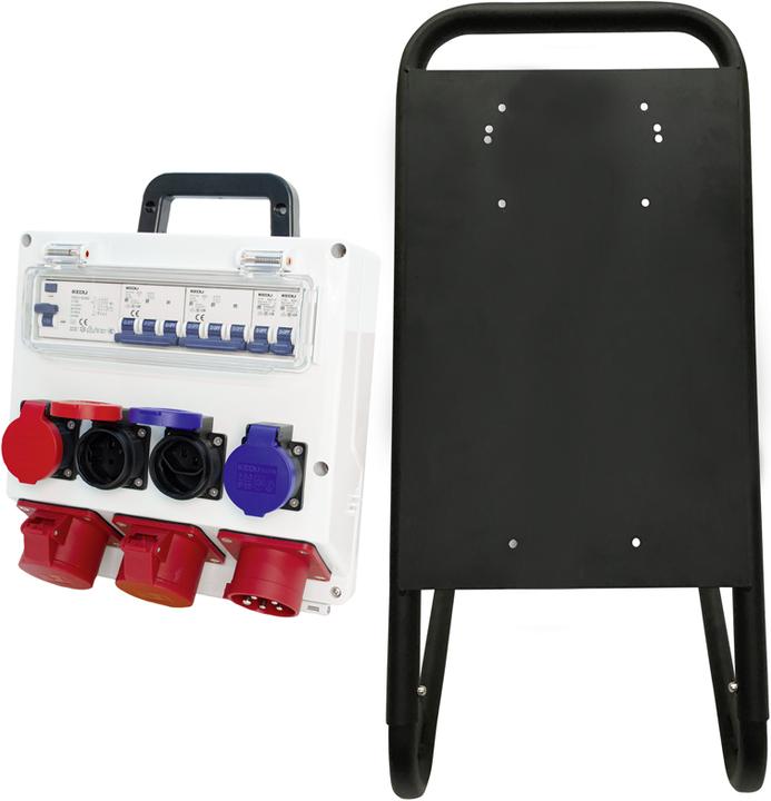 Image du produit Steffen Distributeur de chantier 16A équipé, support inclus (6x, CEE 16/5, Type 23, Type 25)