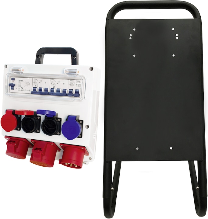 Image du produit Steffen Distributeur de chantier 32A équipé, support inclus (6 x, CEE 16/5, CEE 32/5)