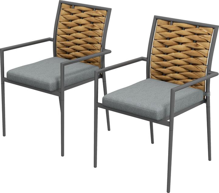 Actual product image Outsunny Stackable garden chairs with cushions