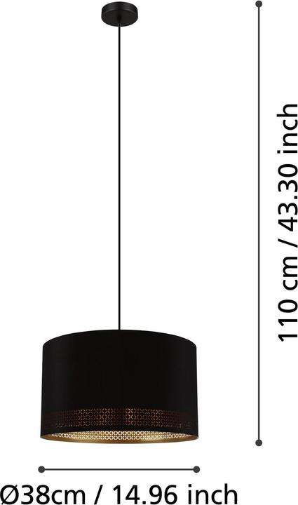 Image du produit EGLO Suspension ESTEPERRA 1x E27, noir/or (E27)