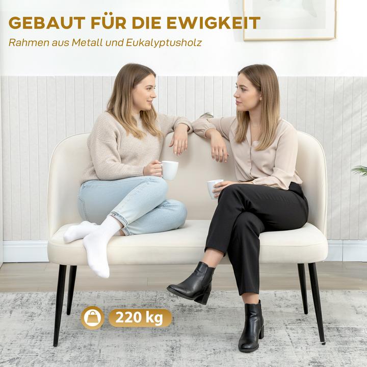 Image du produit Homcom Sofa Polyester, Metall Beige (2 places)