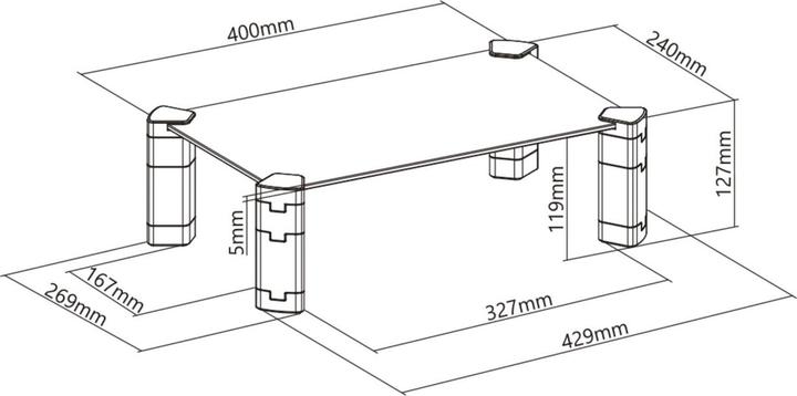 Image du produit Aisens MR01C-109 Support de table pour écran plat 81,3 cm (32"" ) Noir Table/banc (Tables, 32", 20 kg)