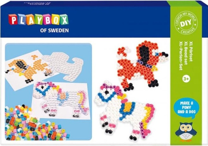 Playbox Bügelperlen Pferd und Hund XL Set 600St.