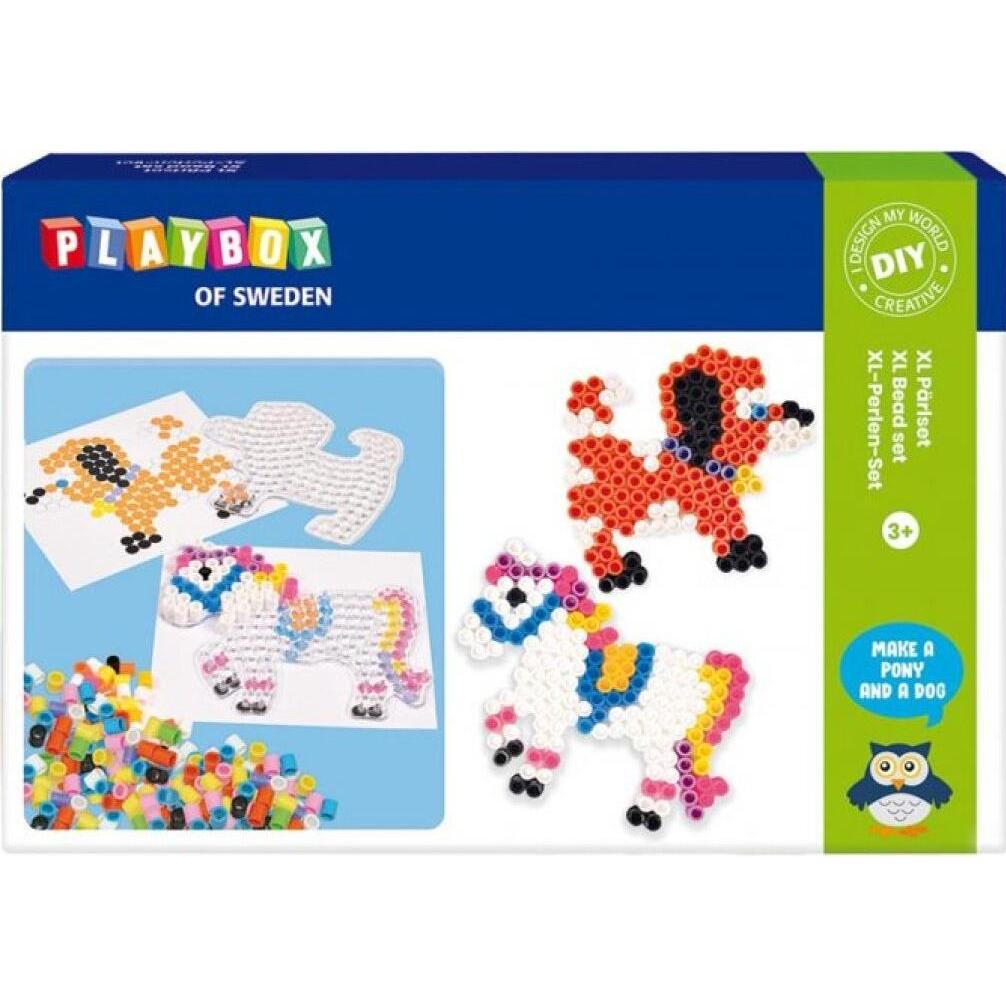 Playbox Bügelperlen Pferd und Hund XL Set 600St.