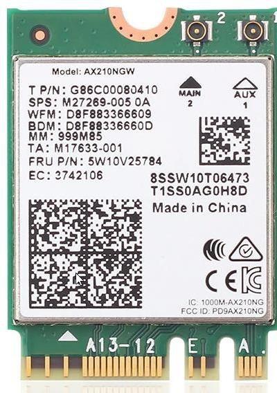 Immagine prodotto Intel Wi-Fi 6E AX210 - Adattatore di rete - M.2 2230 - 802.11ac, 802.11ax (Wi-Fi 6) (M.2 A Chiave, M.2 E Chiave)