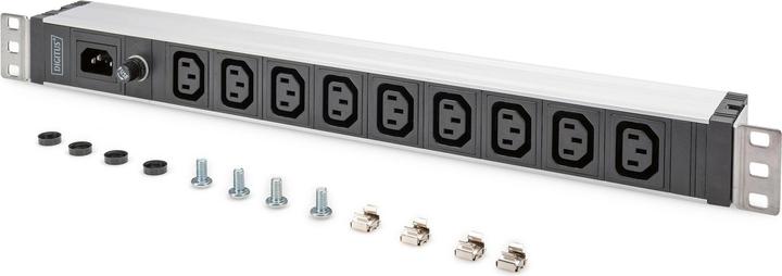 Actual product image Digitus Socket strip with aluminum profile and surge protection, integrated line filter, 6 safety sockets, 2 (6x, CEE 7/3, 2 m)