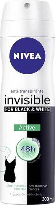 Actual product image NIVEA BLACK & WHITE INVISIBLE ACTIVE deo vapo 200 ml (Spray, 200 ml)