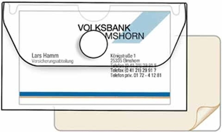 Produktbild Veloflex Visitenkartentasche Crystal oben offen nicht selbstklebend Polypropylen transparent