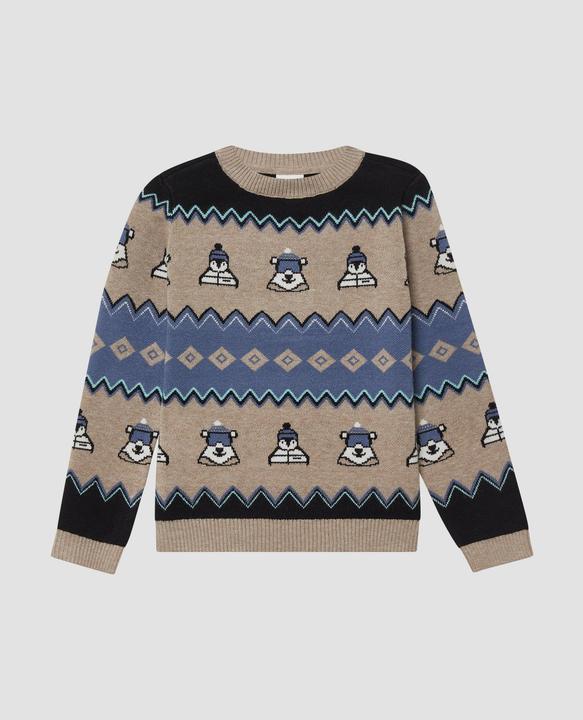 Produktbild s.Oliver Strickpullover Langarm-Jacquardpullover im Regular Fit mit Rundhalsausschnitt (98)