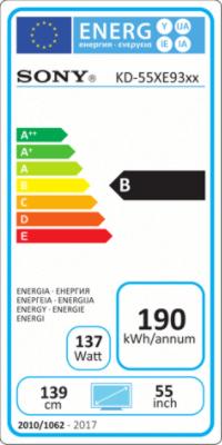 Energie-Label Sony Kd-55xe9305 (55", LCD, 4K, 2017)