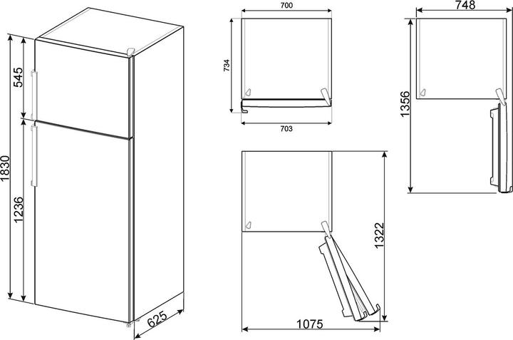 Produktbild Smeg FD70EN4HM Gefrierschrank Kühlschrank Freie Aufstellung 432 L E Beige (432 l)