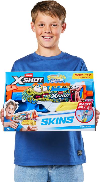 Actual product image Zuru XSHOT Water Spongebob Hyperload Water Blaster (Tank Integrated)