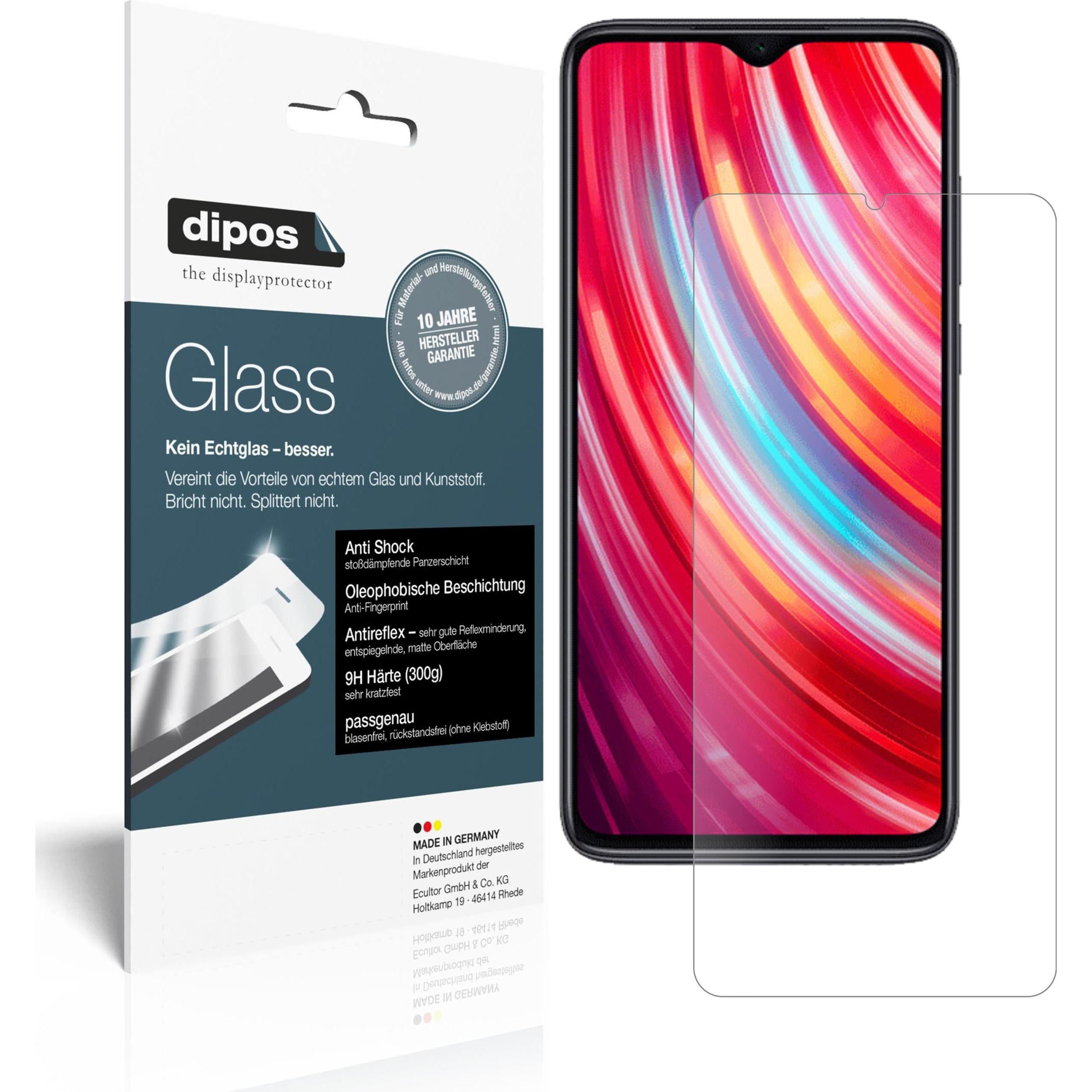 Dipos Displayschutz Anti-Shock (2 Stück, Xiaomi Redmi Note 8 Pro), Smartphone Schutzfolie, Transparent