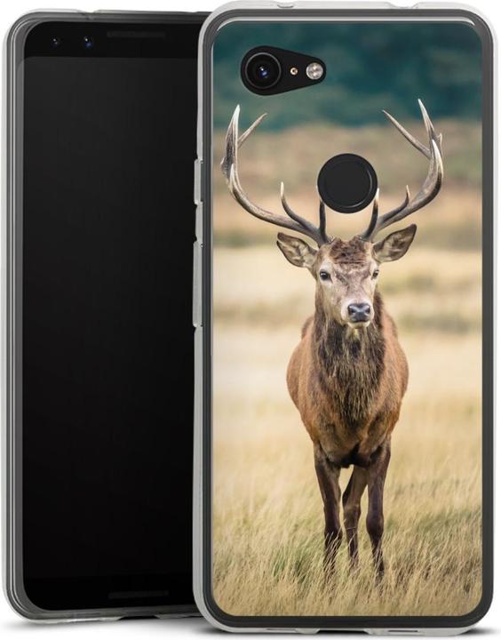 Actual product image DeinDesign Silikon Hülle für Google Pixel 3a Handyhülle Case Smartphone Schutzhülle Hirsch Wald Wiese (Google Pixel 3a)