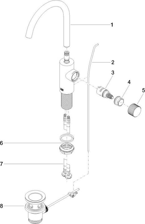 Immagine prodotto Dornbracht META PURE miscelatore monocomando per lavabo con scarico, sporgenza 167 mm, bocca girevol