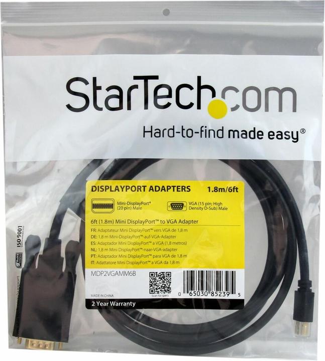 Produktbild StarTech Mini DisplayPort — VGA (1.80 m)
