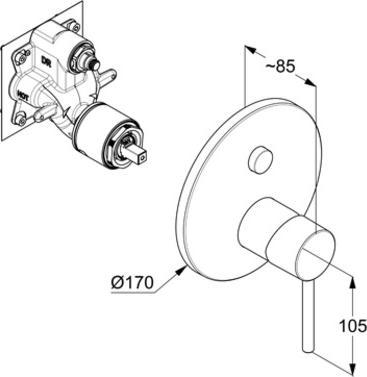 Produktbild Kludi UP-Wafü- u Brause-EHM BOZZ Push Feinbau-Set m FE mattschwarz