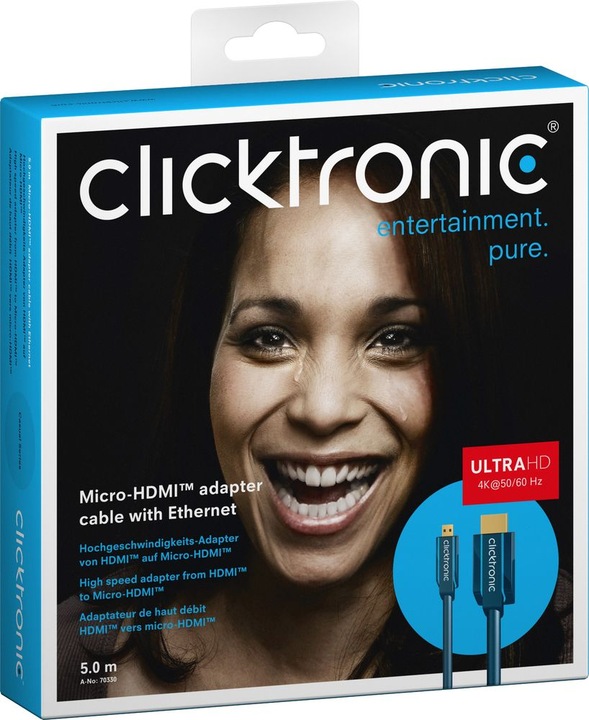 Produktbild clicktronic micro HDMI (Typ D) — HDMI (Typ A) (5 m, HDMI)