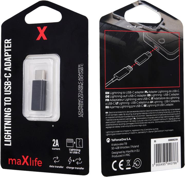 Produktbild Maxlife Lightning to USB C Adapter (Lightning, USB B)